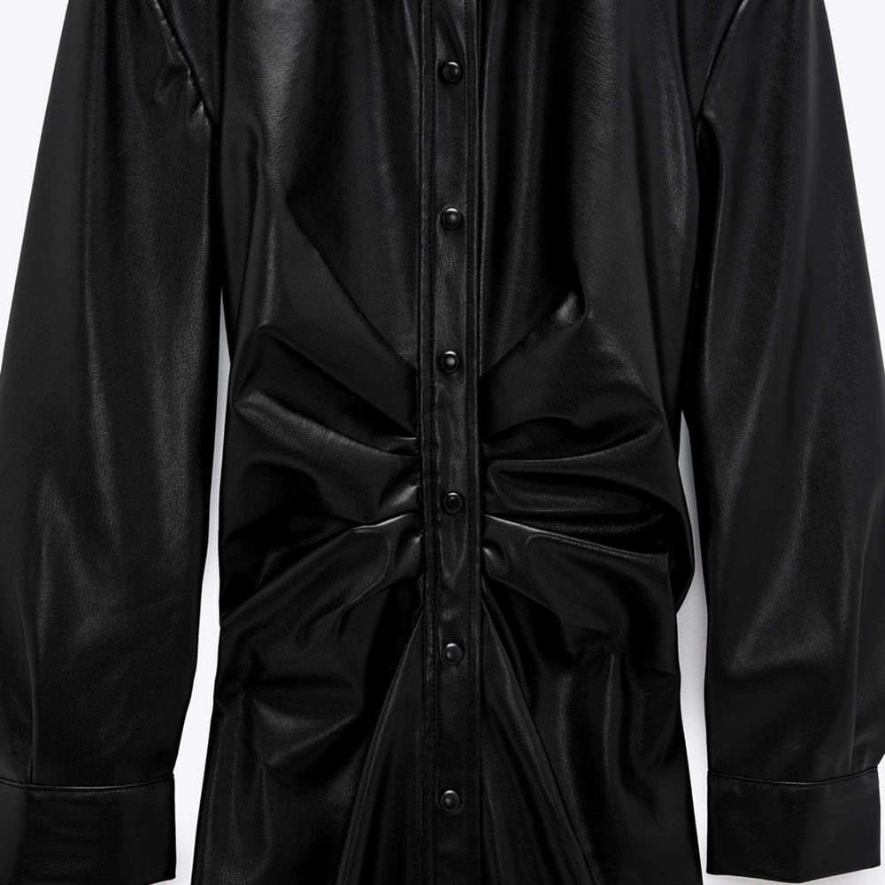 FAUX LEATHER SHIRTDRESS - Picture 4 of 4